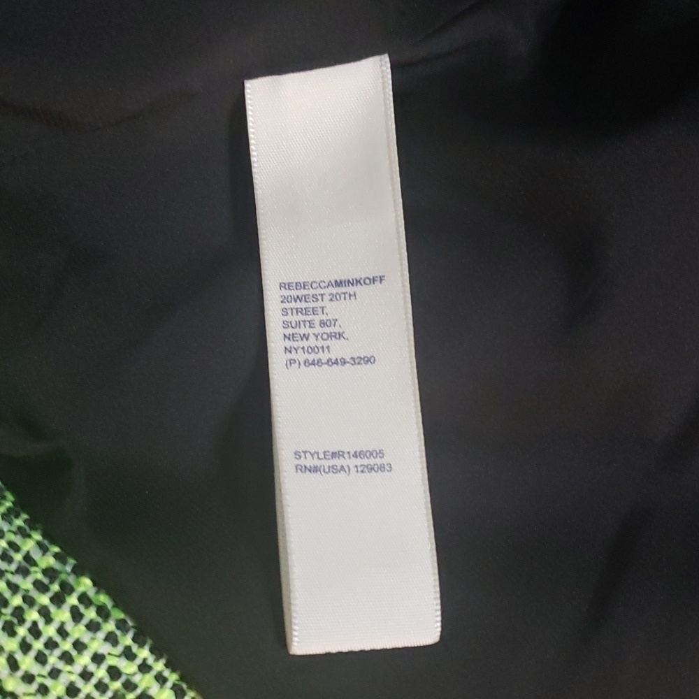 Rebecca Minkoff  Payton Travel Tweed Collarless Jacket, Neon Green/Black, Size 2 - Picture 11 of 16